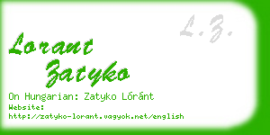 lorant zatyko business card