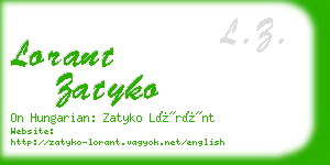 lorant zatyko business card